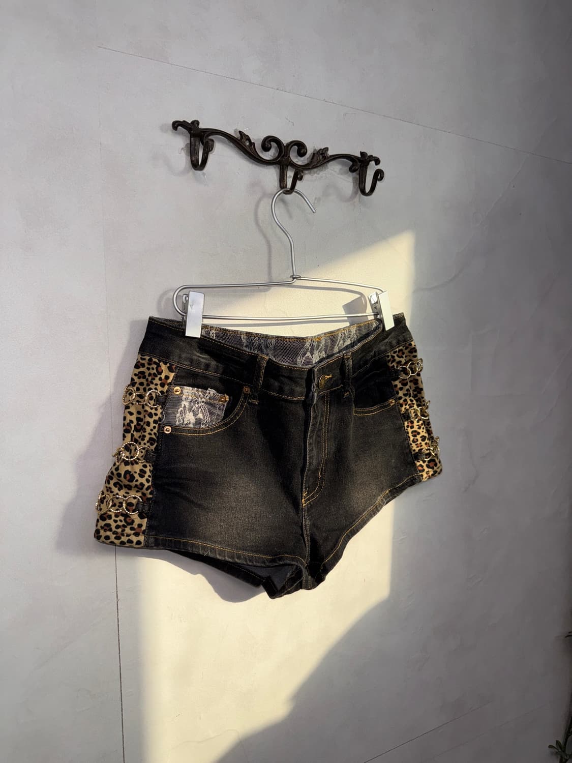 Black denim western side leopard ring pt 상품이미지4