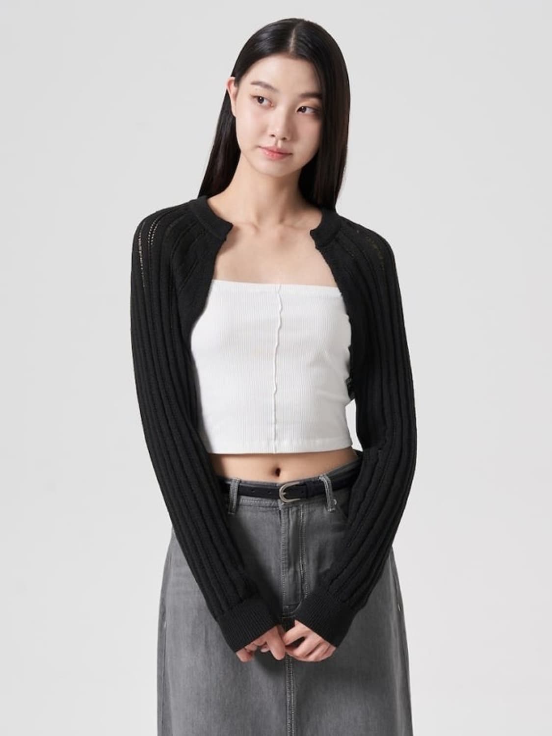 에잇세컨즈(8seconds) 크롭 볼레로 가디건 상품이미지1