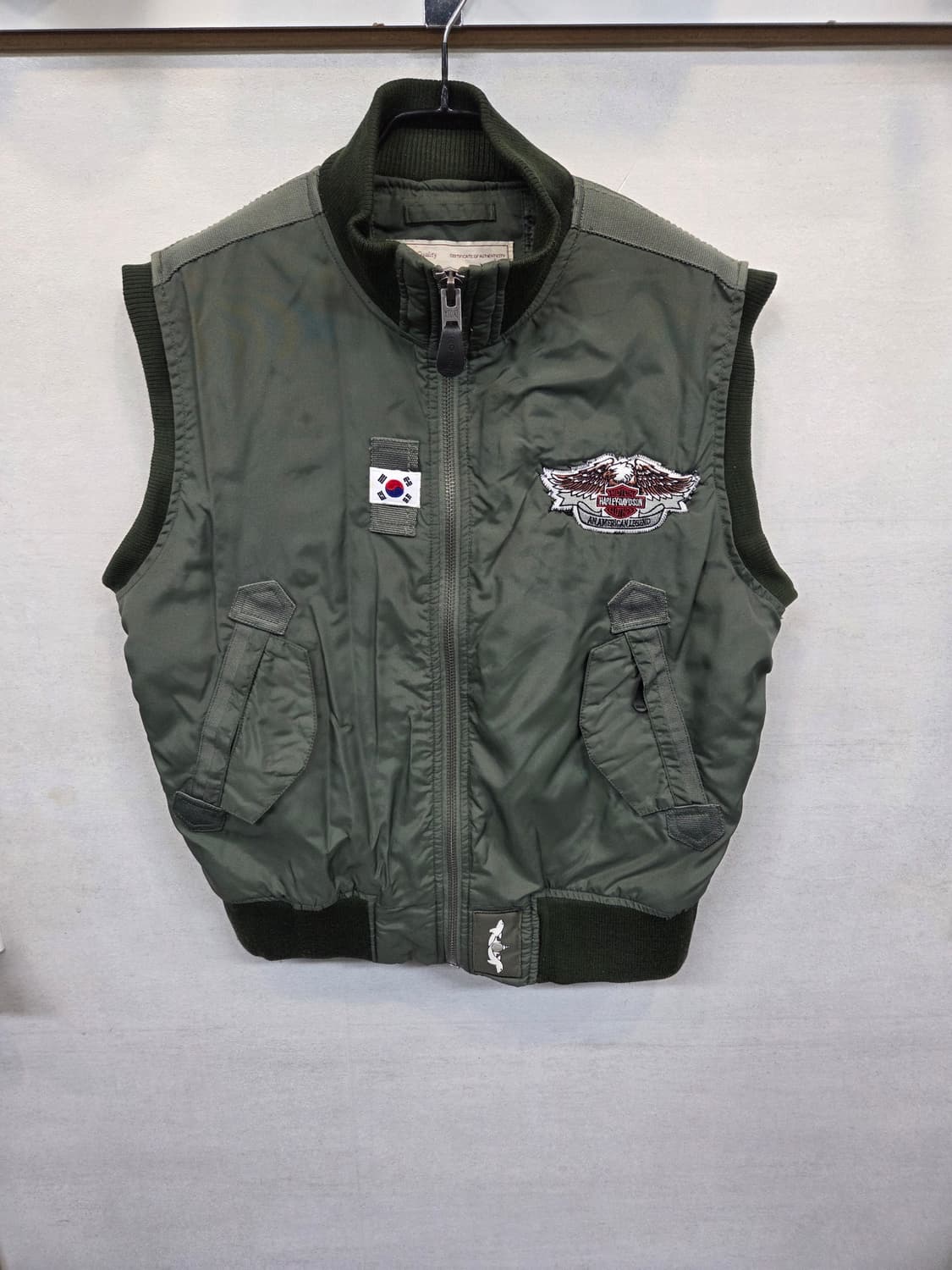 X tonz 밀리터리 할리패치 커스텀 누빔조끼 m 상품이미지1