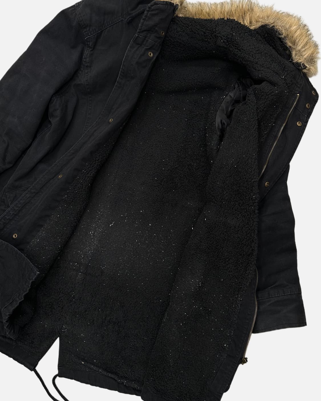 black fur hood field parka 상품이미지5