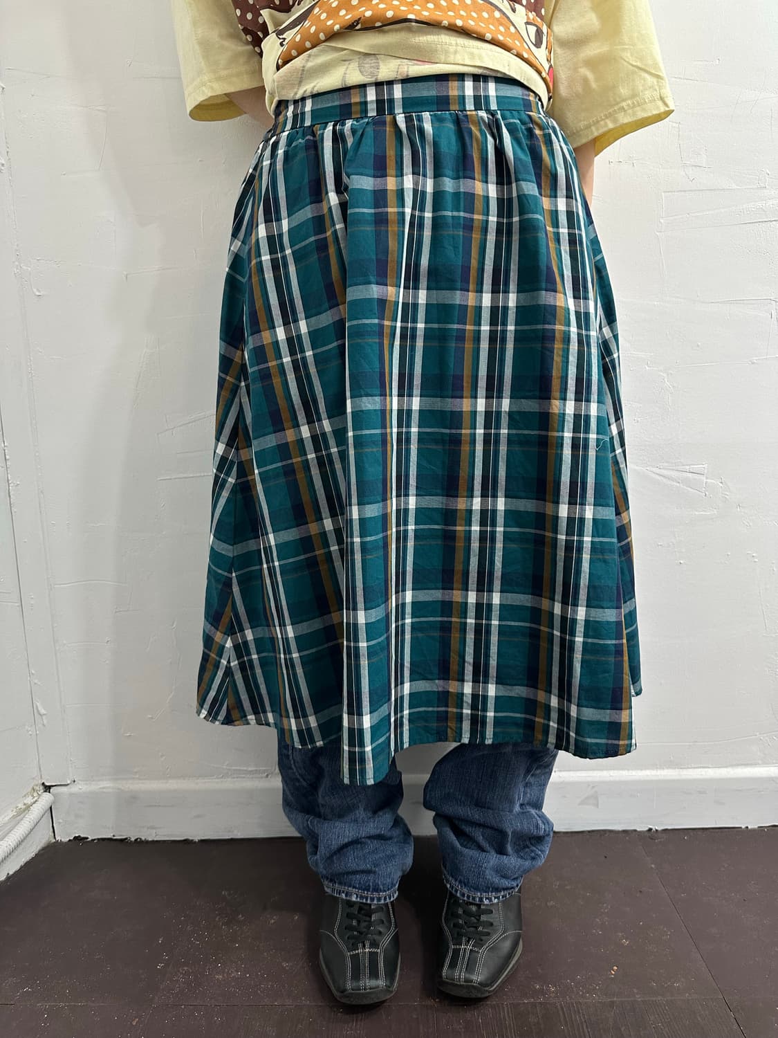 gu check skirt 상품이미지2