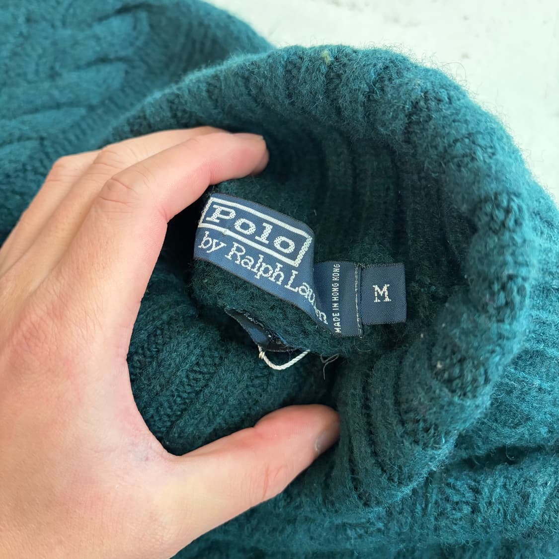 폴로 랄프로렌 케이블 니트 터틀넥 울 스웨터 M 상품이미지5