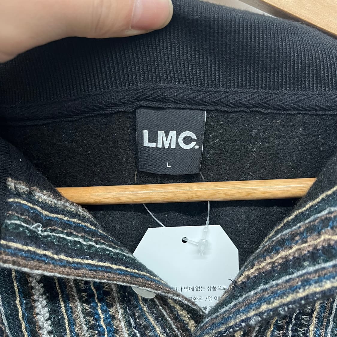 LMC 스트라이프 긴팔 티셔츠 남L 상품이미지4