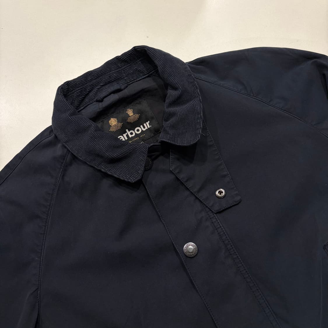 [S] 바버 애쉬비 네이비 코듀로이 카라 자켓 D19 상품이미지3