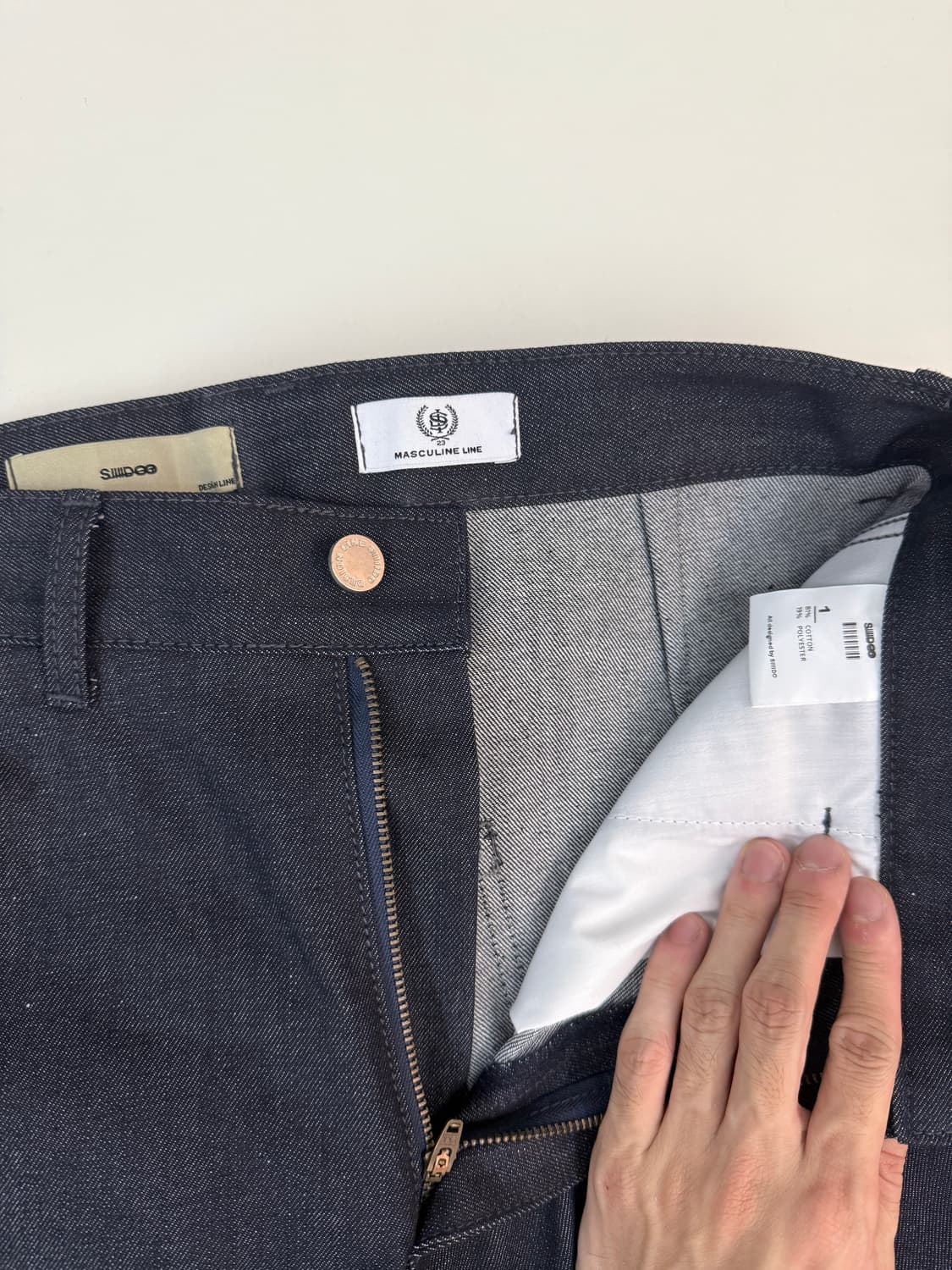 siiiido 시도 RAW CURVED LINE DENIM JEANS 상품이미지4