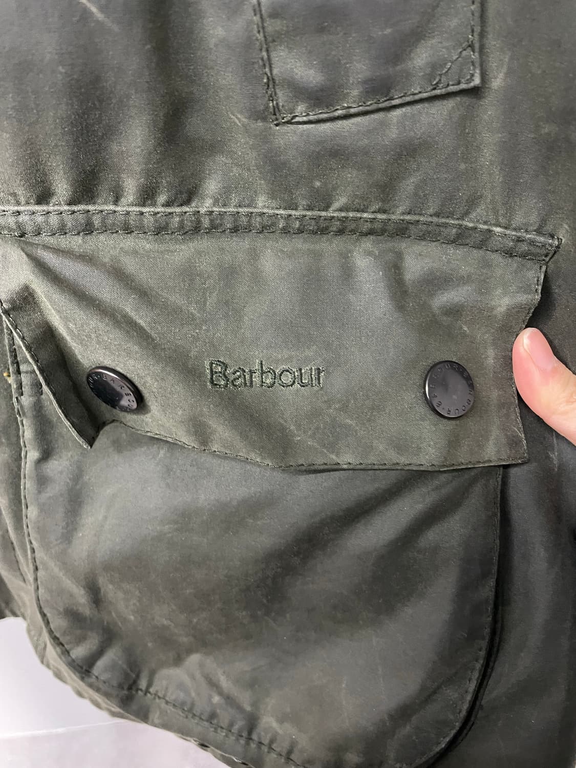 바버 뷰포트 올리브 왁스 자켓 H1771 상품이미지4