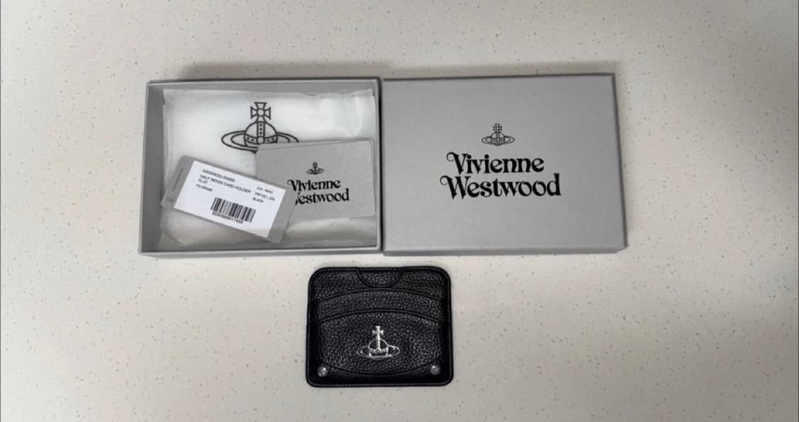 비비안 웨스트우드 하프문 카드지갑 블랙 상품이미지1