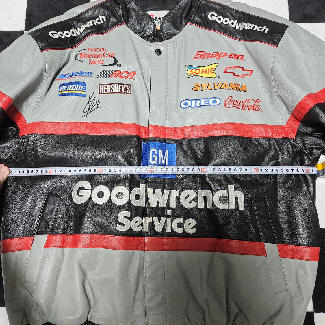 빈티지 나스카 레이싱 레더자켓 굿렌치 케빈하빅 XL 상품이미지3