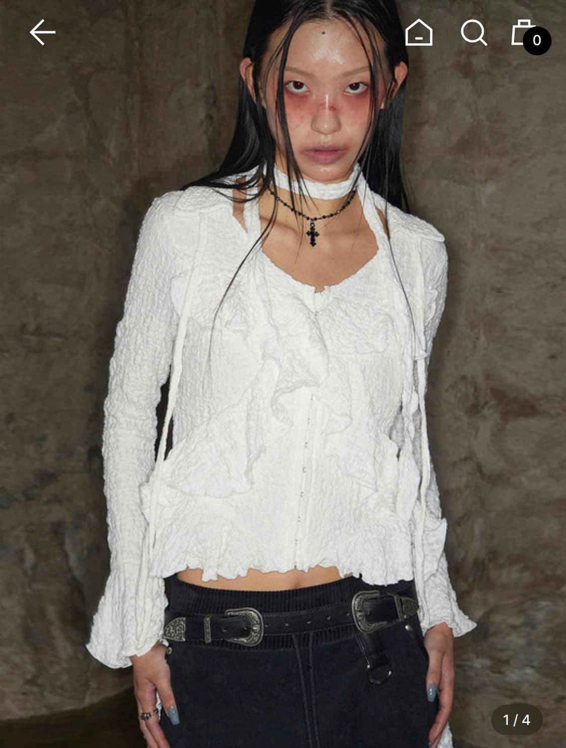 낫노잉 그런지 러플 블라우스 상품이미지3