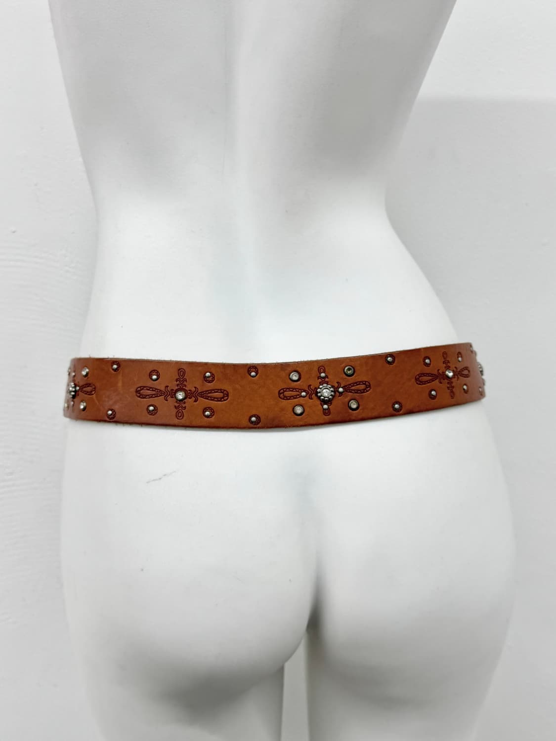 리얼레더 오리엔탈 큐빅 버클 벨트 상품이미지4