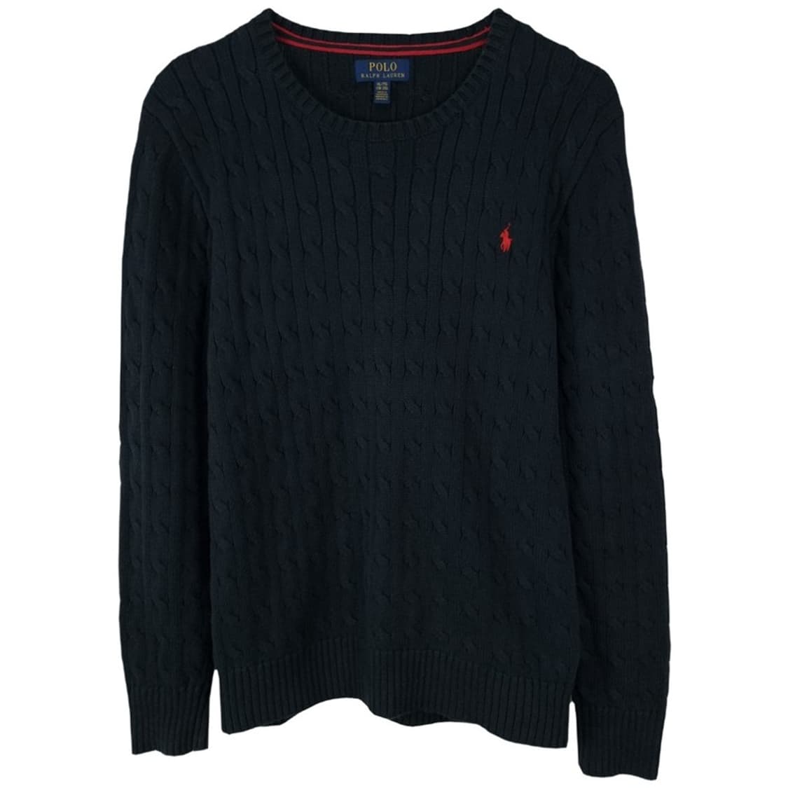 [폴로 랄프로렌] 포니 로고 자수 케이블 꽈배기 니트 블랙 M19306 상품이미지2