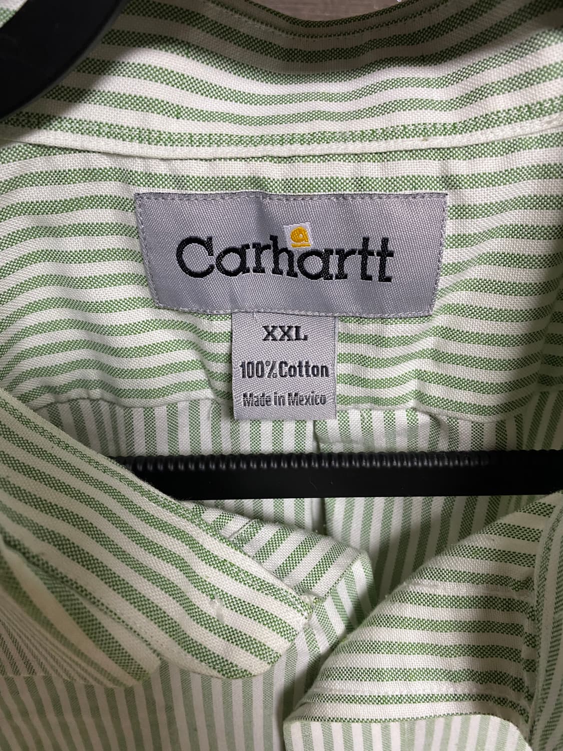 칼하트(Carhartt)녹색 스트라이프 긴팔 셔츠 XXL 상품이미지3