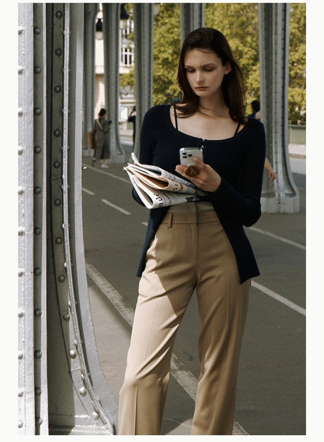 Avie muah 더블 웨이스트밴드 스트라이프 트라우저 상품이미지4