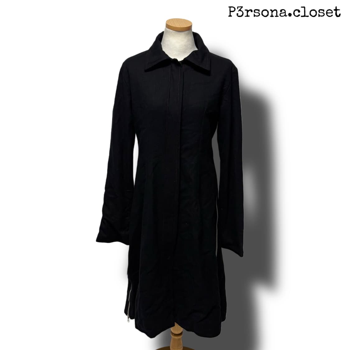 H.naoto wool side zip-up long coat 상품이미지5