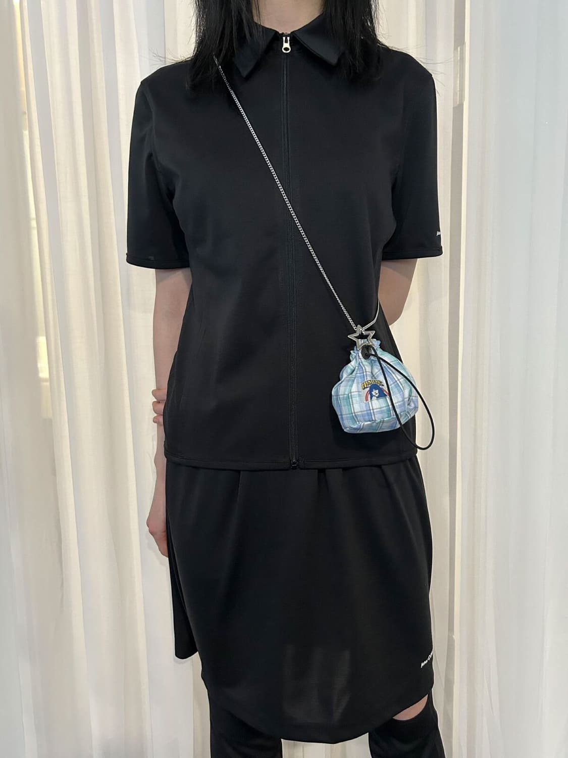 지초이 JICHOI 숏 슬리브 집 셔츠 & 스커트 팬츠 상품이미지6