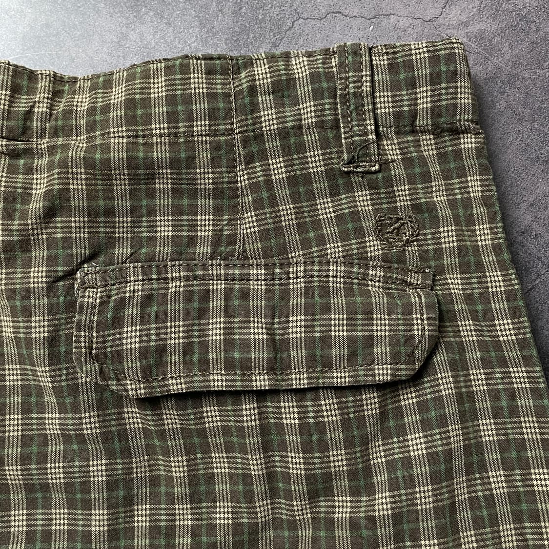 IZOD 아이자드 빈티지 브라운 체크 카고 하프 팬츠 A00775 상품이미지7