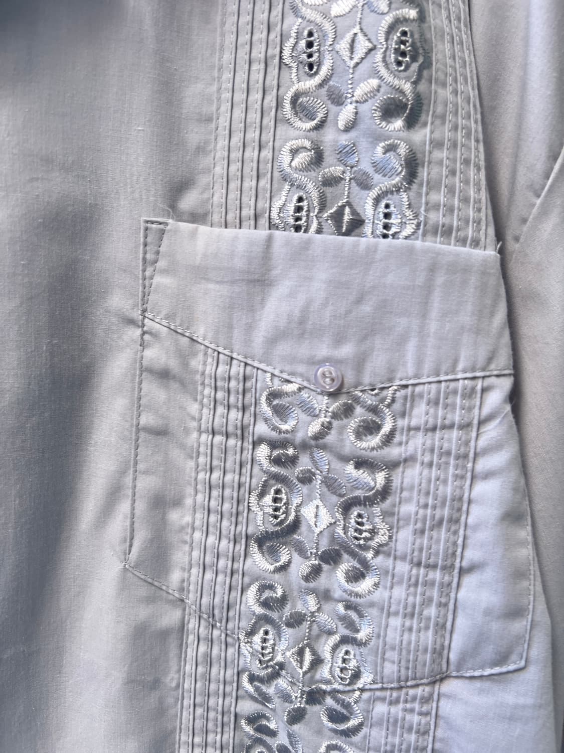 [3XL]90's USA 빈티지 스카이블루 구아야베라 셔츠 상품이미지4