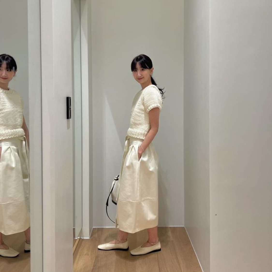 킨더살몬 스커트 킨더살몬 Baggy Skirt Cream 상품이미지5