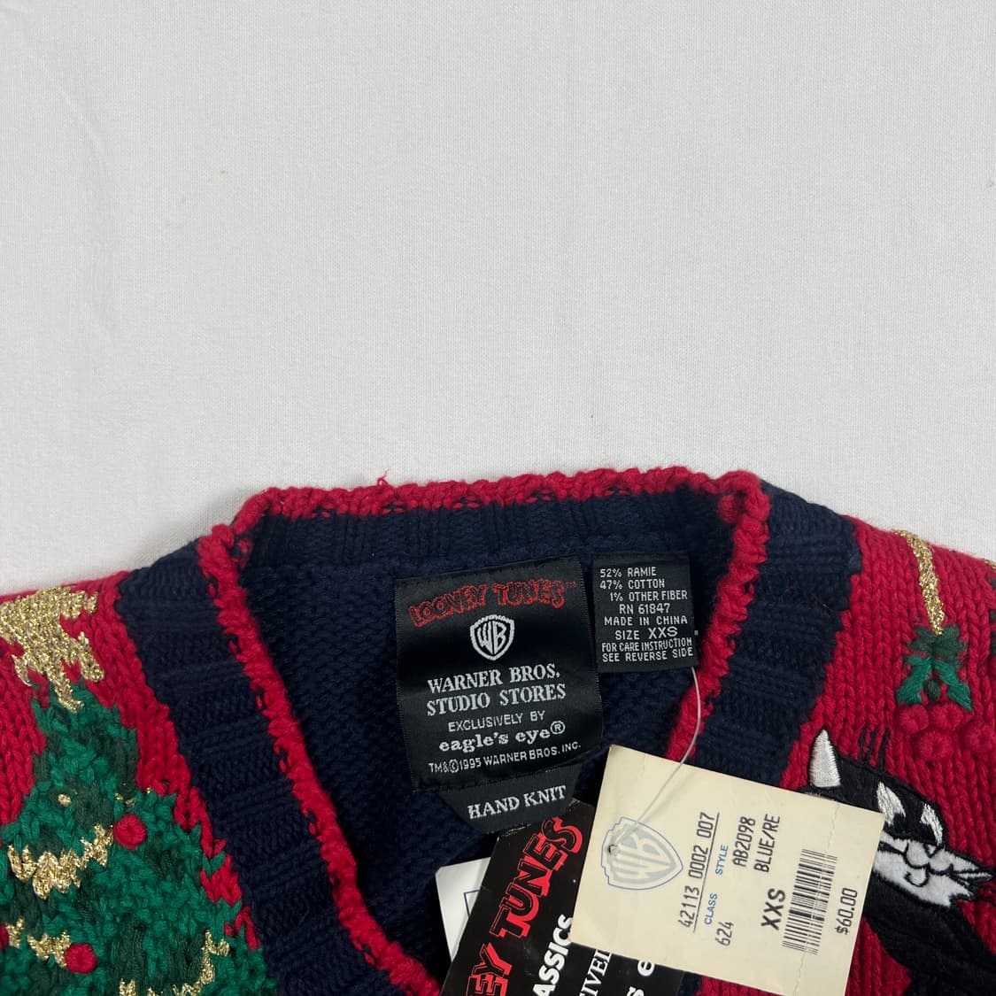 데드스탁 90‘s 95년도 루니툰즈 카툰 키즈 니트 가디건 상품이미지5