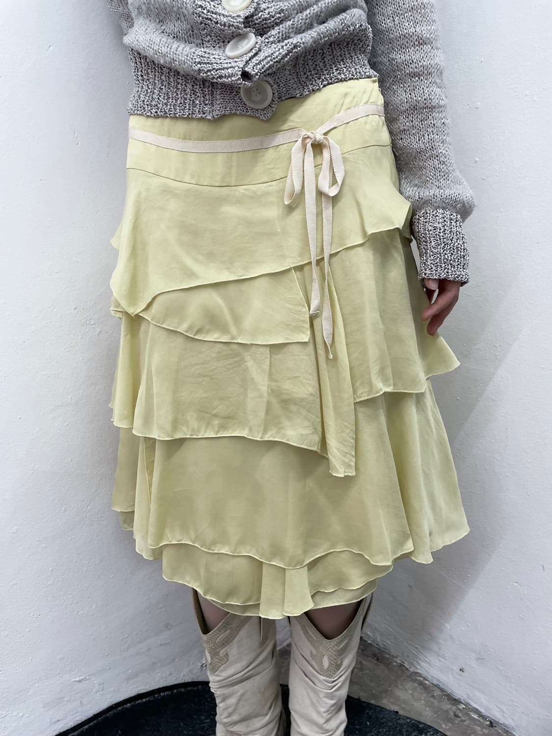 레몬 시어 프릴 캉캉 스커트🍋 상품이미지3