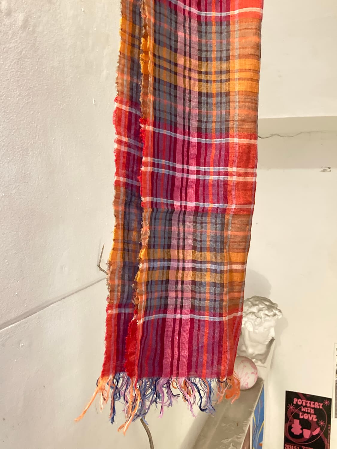 빈티지 레인보우 체크 머플러 상품이미지3