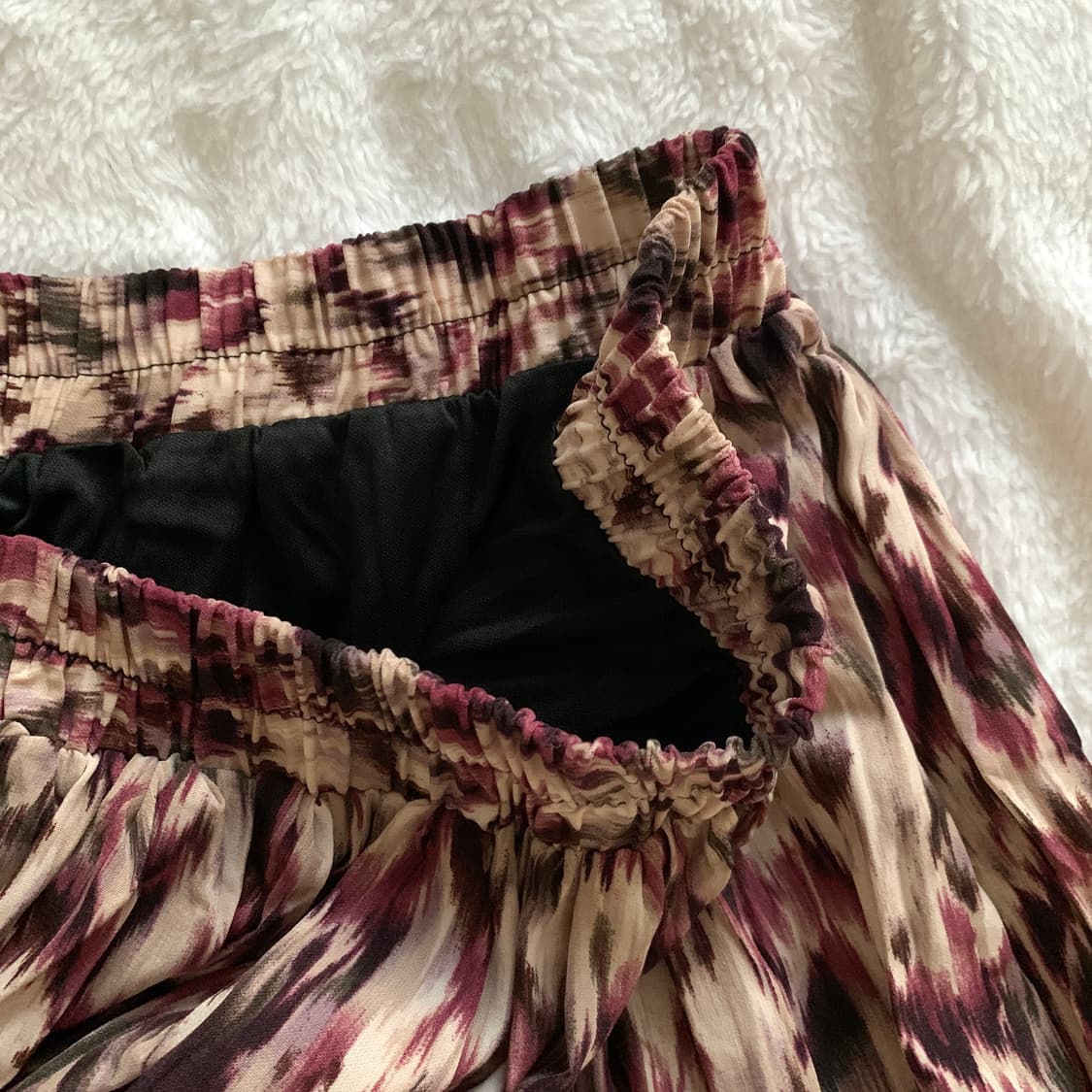 빈티지 이자벨마랑 스타일 핑크 레오파드 패턴 플리츠 롱스커트 상품이미지3