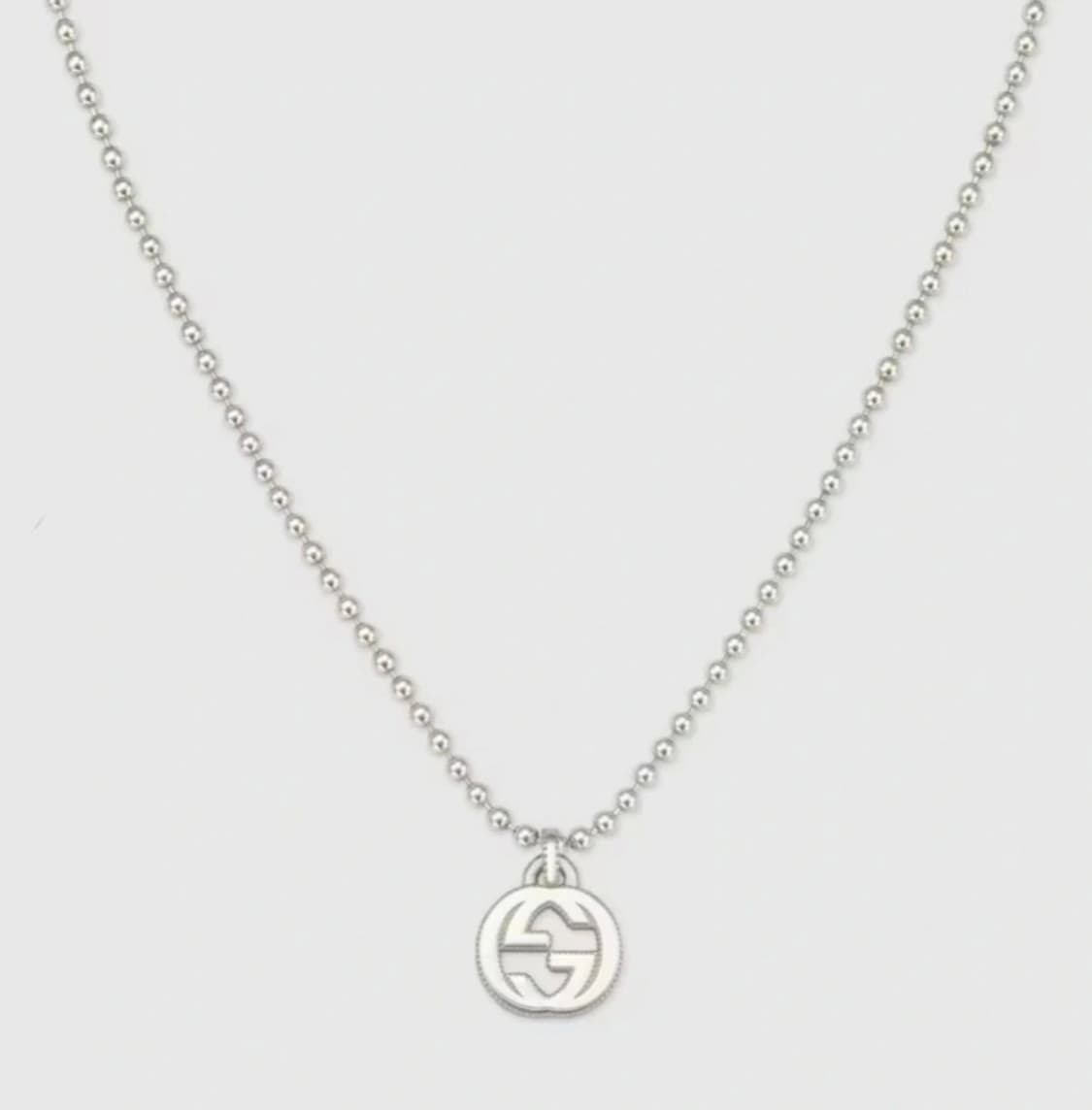 gucci 구찌 인터로킹 G 실버 볼체인 목걸이 상품이미지1