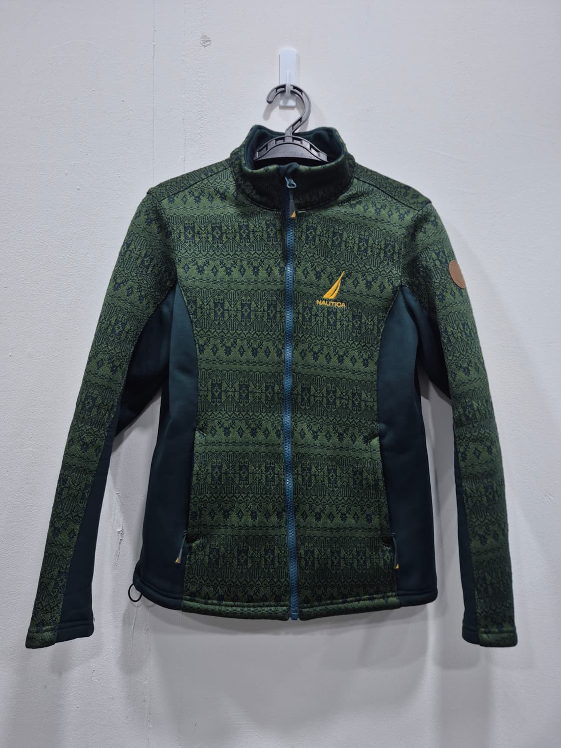 노티카 초록색 패턴 플리스후리스 재킷 여성 90사이즈(상태 최상급) 상품이미지1