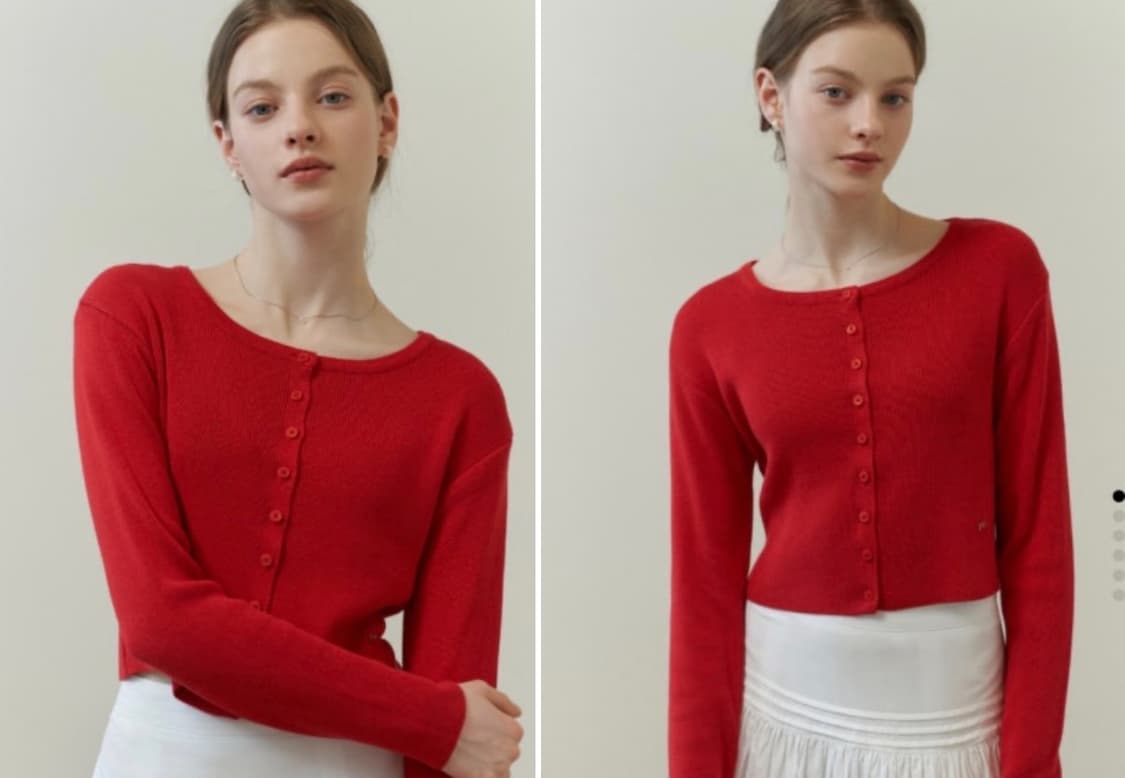 리엘 솝 실크 가디건 레드 soap silk cardigan 새상품 상품이미지2