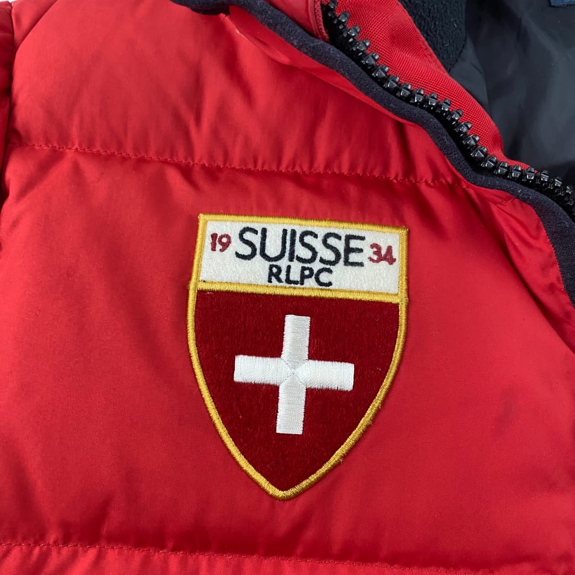 폴로 자수 빅포니 스위스 레드 푸퍼 다운 숏 패딩 (100) 상품이미지4