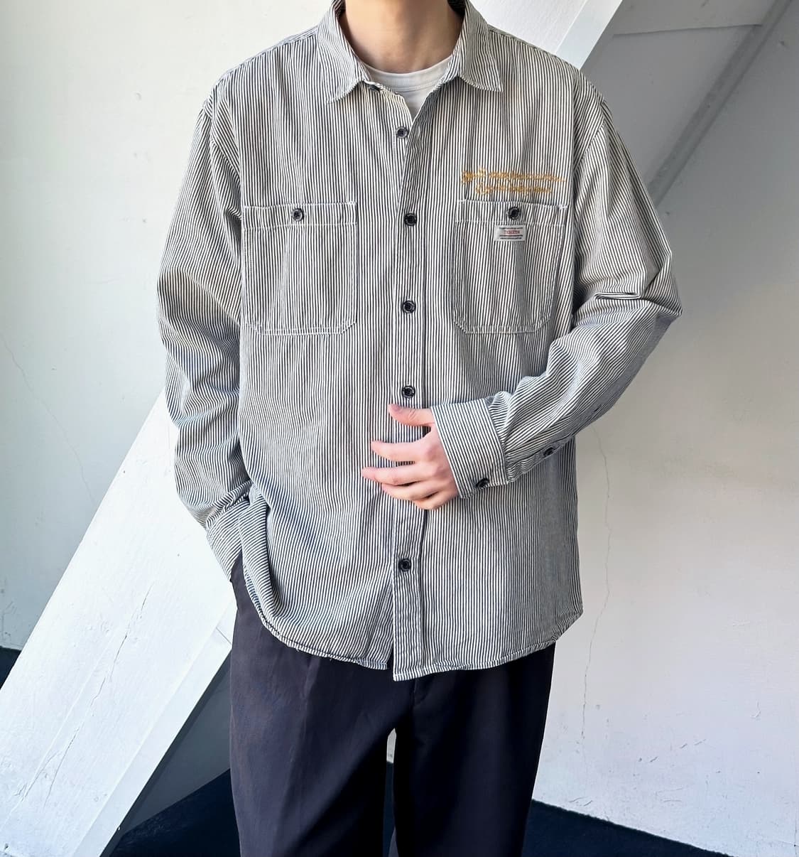 Cotton design stripe work shirt 상품이미지9