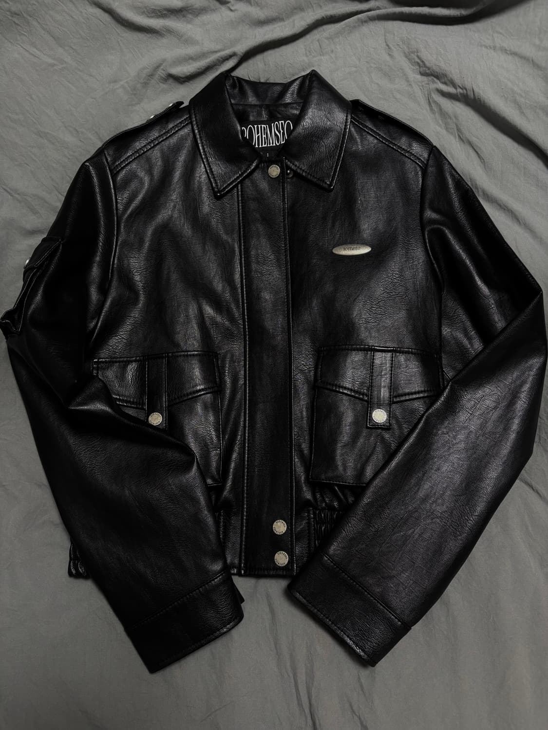 보헤미안서울 레더 봄버 자켓 상품이미지2