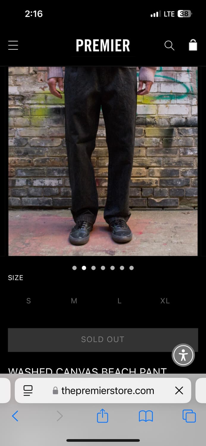 Stussy Washed Canvas Beach Pant 블랙 상품이미지2
