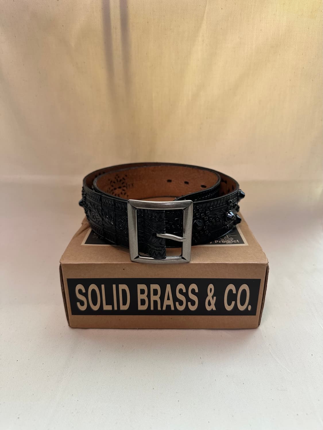 솔리드브라스앤코 스터드 벨트 블랙 Solidbrass 상품이미지1