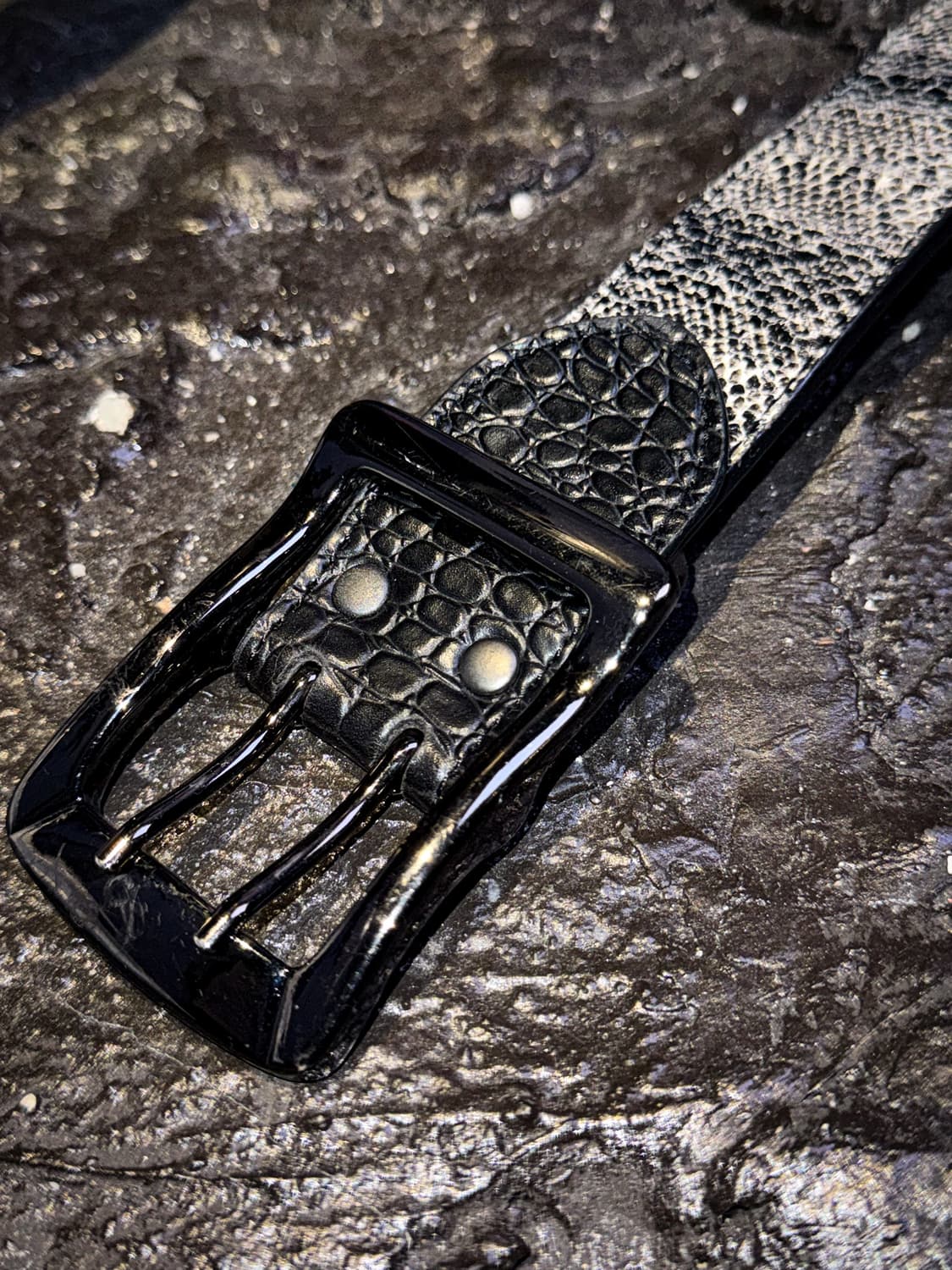 Doublefocus – Leather patchwork belt 상품이미지5