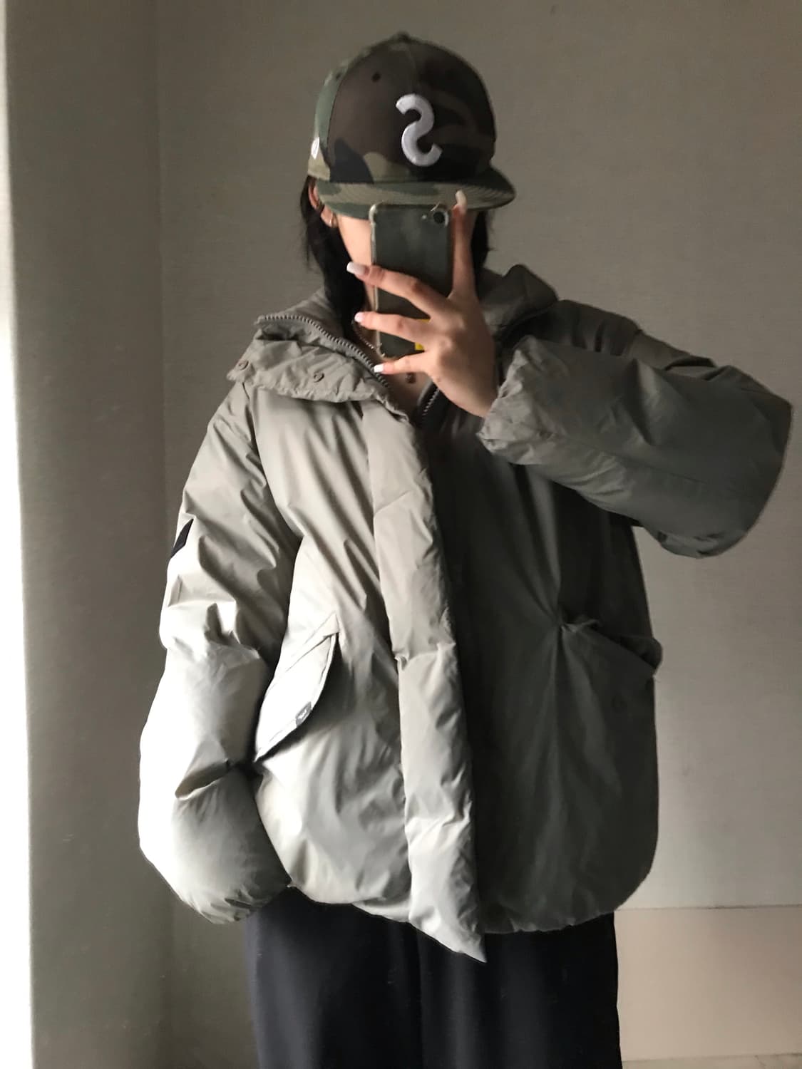 리 하이넥 카키 패딩 상품이미지4