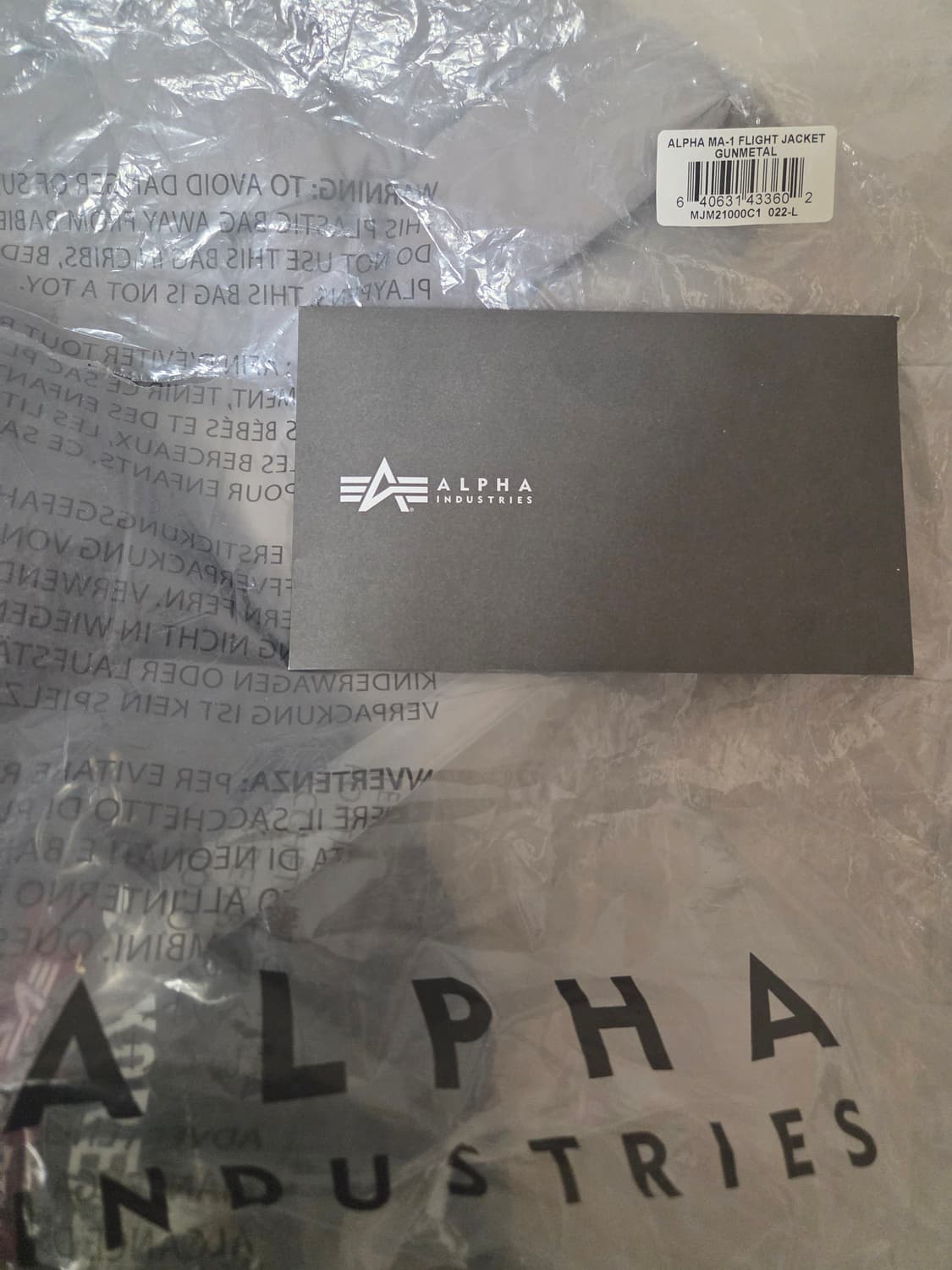 알파인더스트리 ma-1 건메탈 L 새상품 상품이미지3