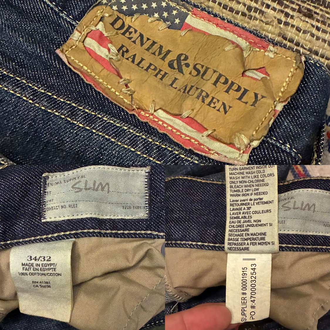 (32~34)데님앤서플라이 랄프로렌 카모포켓 워싱 데님 청바지 rrl 상품이미지8