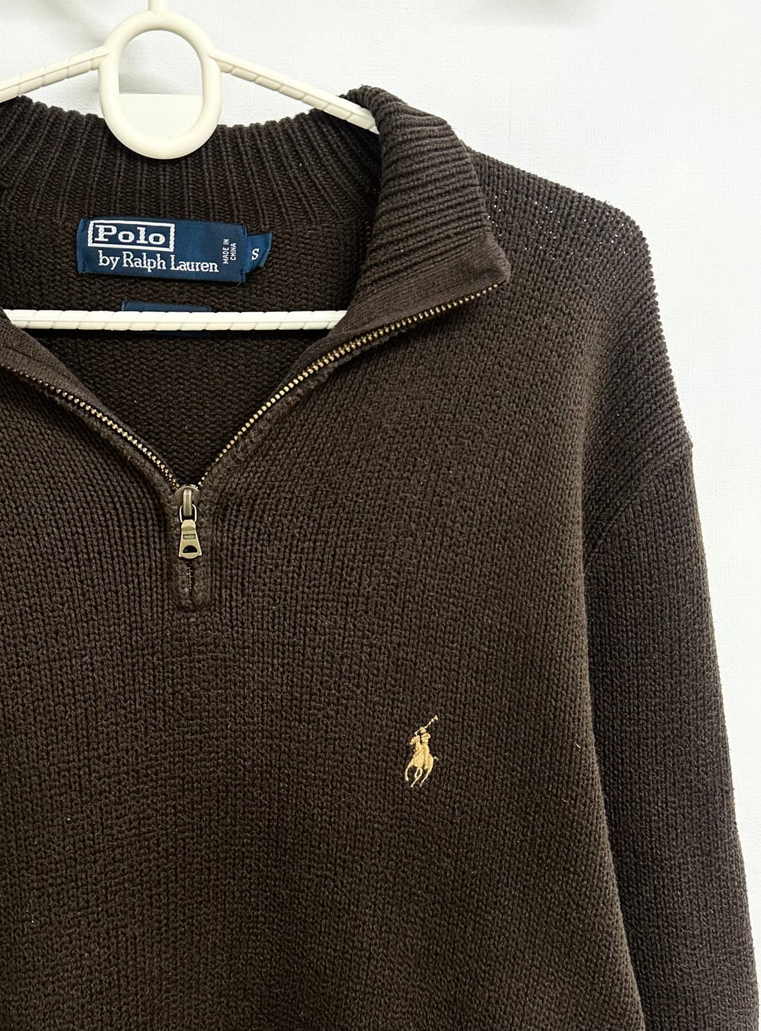 폴로 반집업 브라운 니트 상품이미지3
