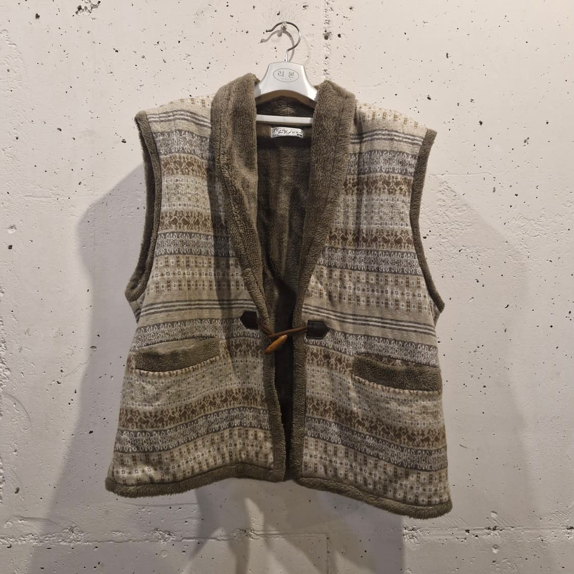 JPN 빈티지 에스닉 양털 더플 조끼 상품이미지1