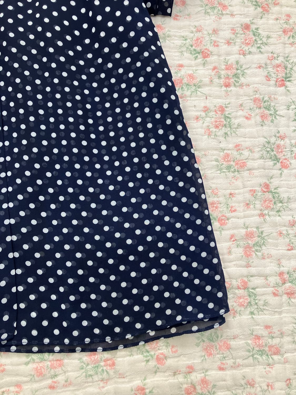 빈티지 바선생 네이비 도트 레이스 블라우스 1115 모리걸 y2k 스트릿 상품이미지6