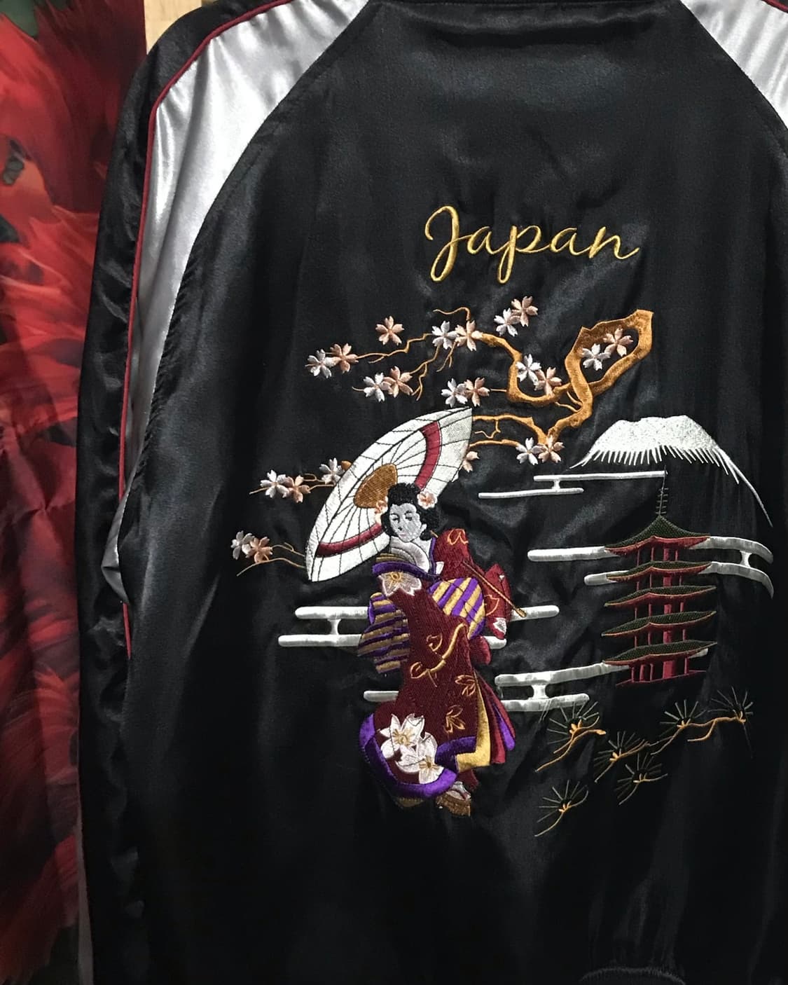 Jp 사쿠라 유카타 소녀 자수 블루종 스카쟌 자켓 상품이미지7