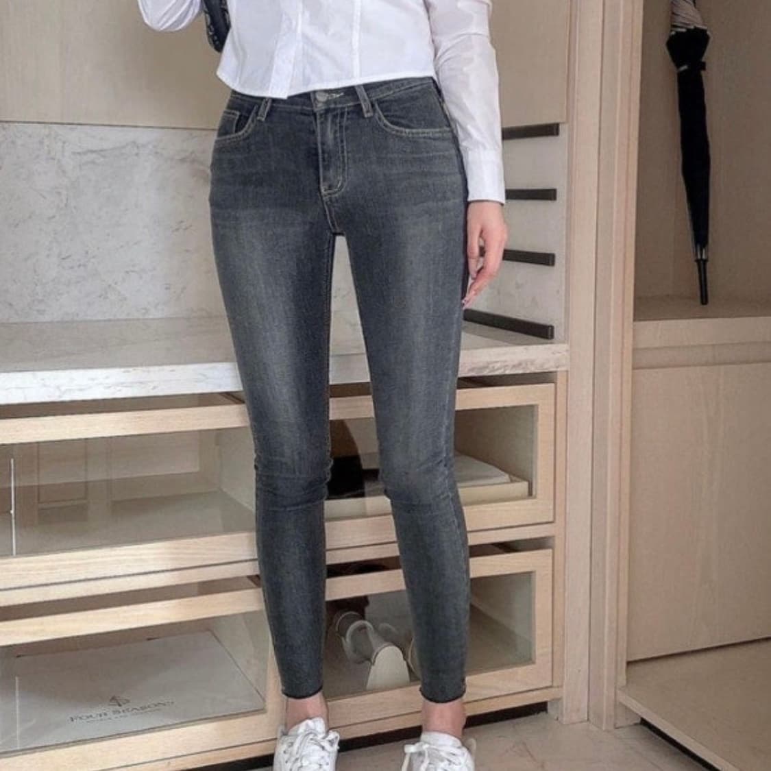 택O,M사이즈) 히프나틱 골반빈티지흑청 스키니 데님팬츠 상품이미지1