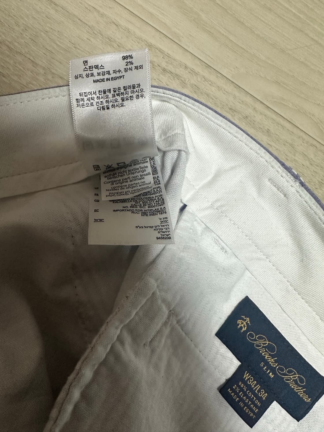 브룩스브라더스 시어서커 팬츠 슬림핏 34사이즈 새상품 판매합니다. 상품이미지6