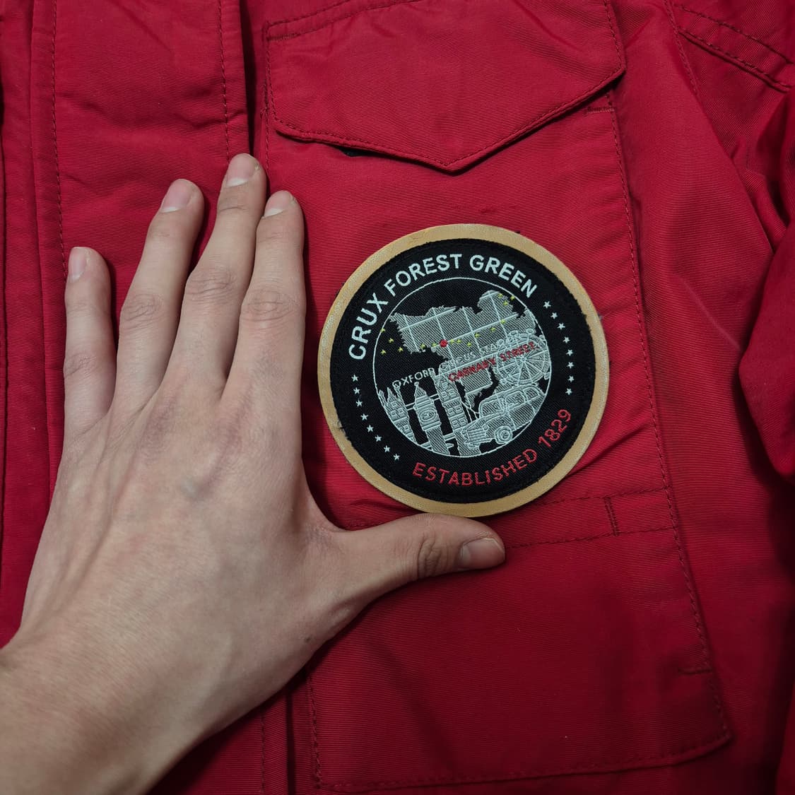 크룩스 포레스트 그린 와펜 덕다운 후드 패딩 점퍼 S(90) 상품이미지4