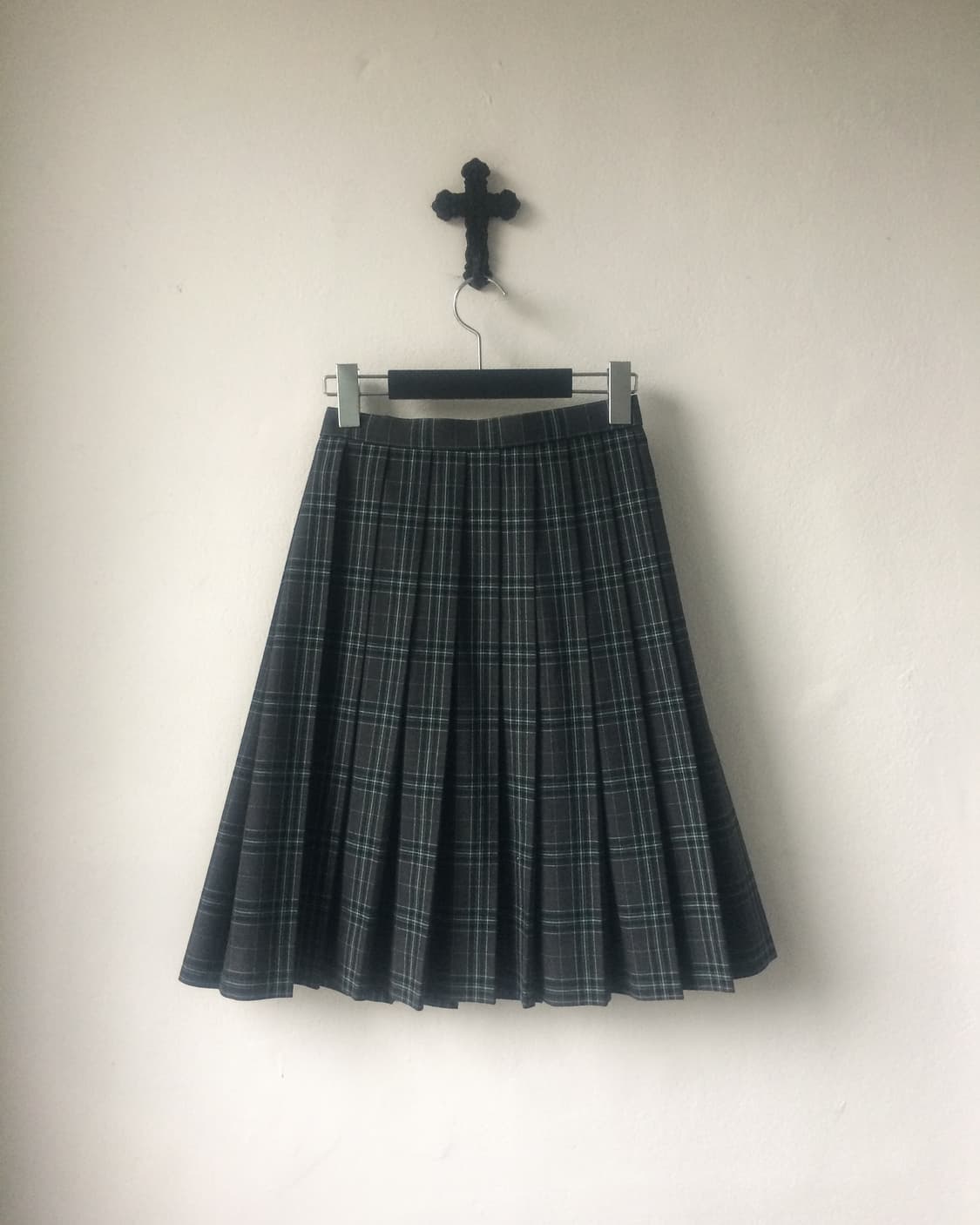 Check pattern pleats midi skirt 상품이미지2