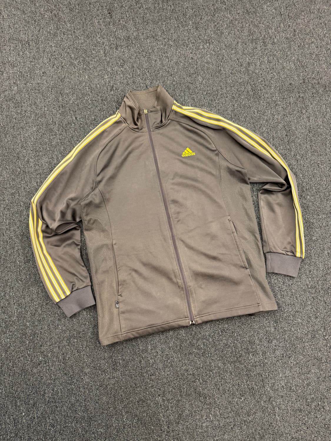 OS)아디다스 빈티지 차콜/옐로우 트랙탑 집업 져지 상품이미지1