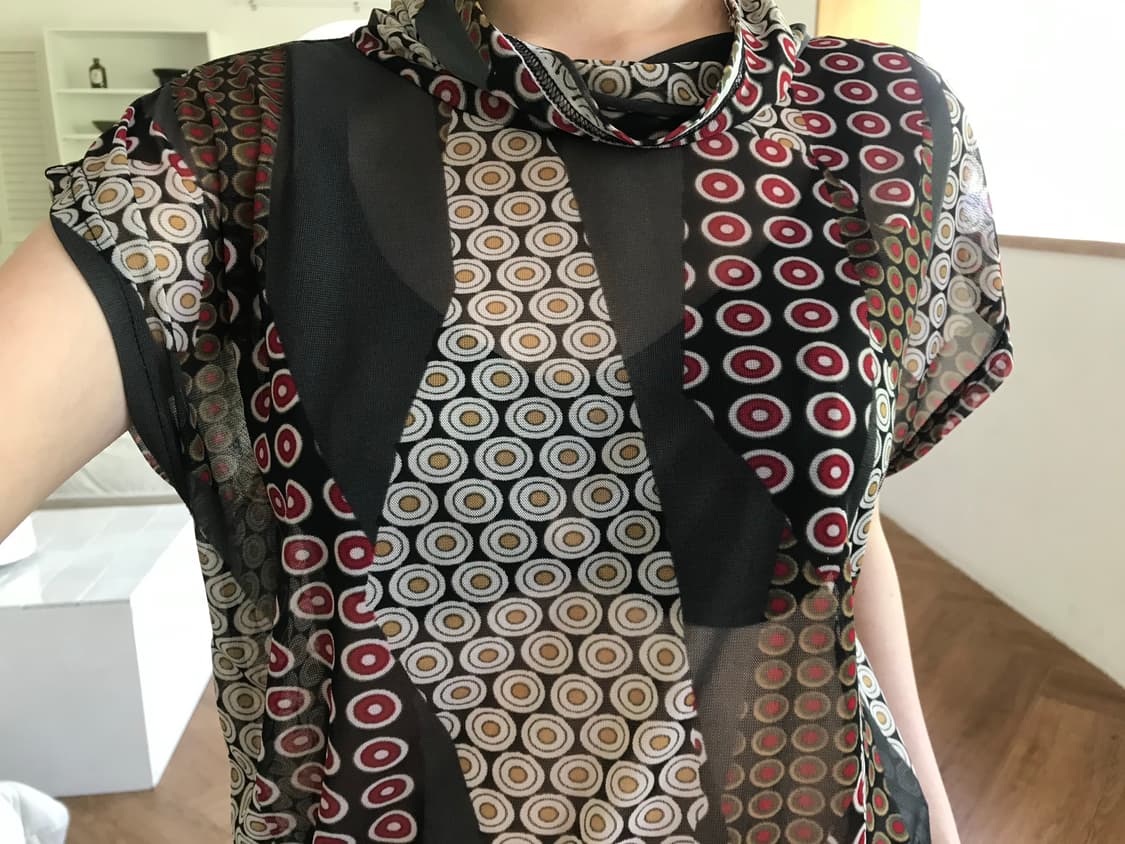 vintage pattern mesh top 상품이미지2