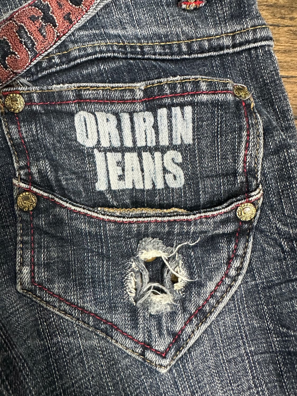Y2K 다저스 반팔티 + ORIRIN JEANS 윙자수 크롭 데님 팬츠 상품이미지5