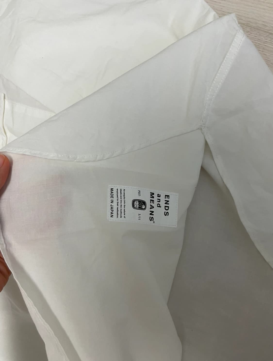 엔즈앤드민즈 P/O Band Collar Shirts 새상품 상품이미지3